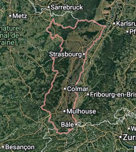 Vue satellite : L’Alsace