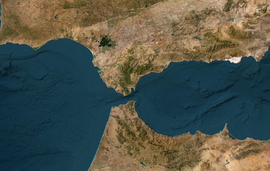 Vue satellite : Détroit de Gibraltar