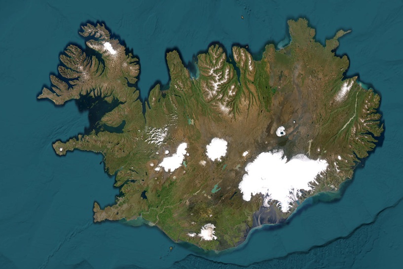 Vue satellite : L’Islande