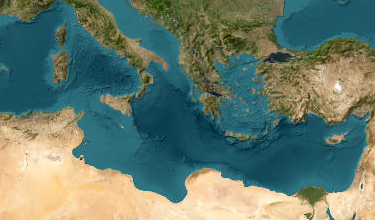 Vue satellite : La Méditerranée