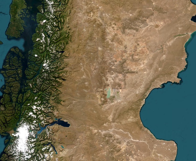 Vue satellite : La Patagonie