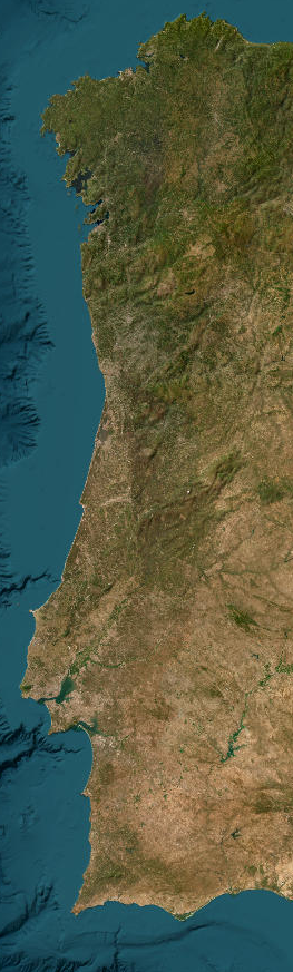 Vue satellite : Le Portugal